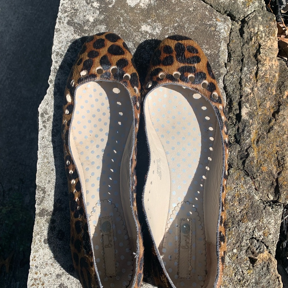 Boden Ballet Flats Womens 42 US 12 Leopard Cheetah Print Calf Hair